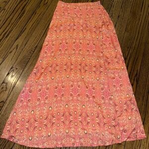 Free People Women's Maxi Skirt In Marion Paisley Candy Print Size 2 Side Zip